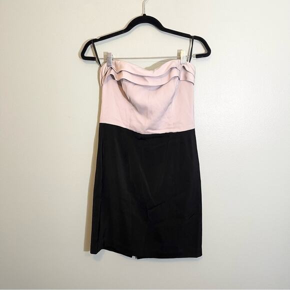 H&M Colorblock Strapless Sleeveless Dress Grey Black Size 10 - Picture 1 of 15